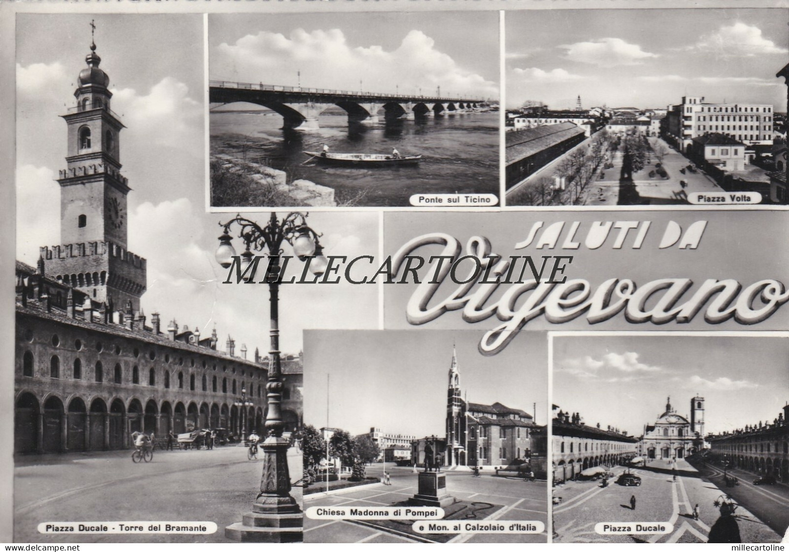 VIGEVANO: Saluti da -5  vedute    1962