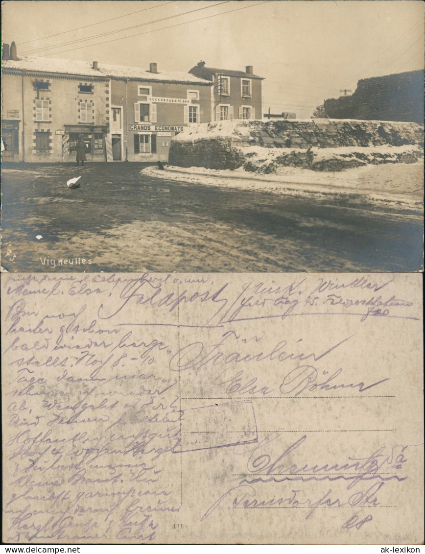 Vigneulles-lès-Hattonchâtel Straße  France 1915 Privatfoto   gel. Feldpost