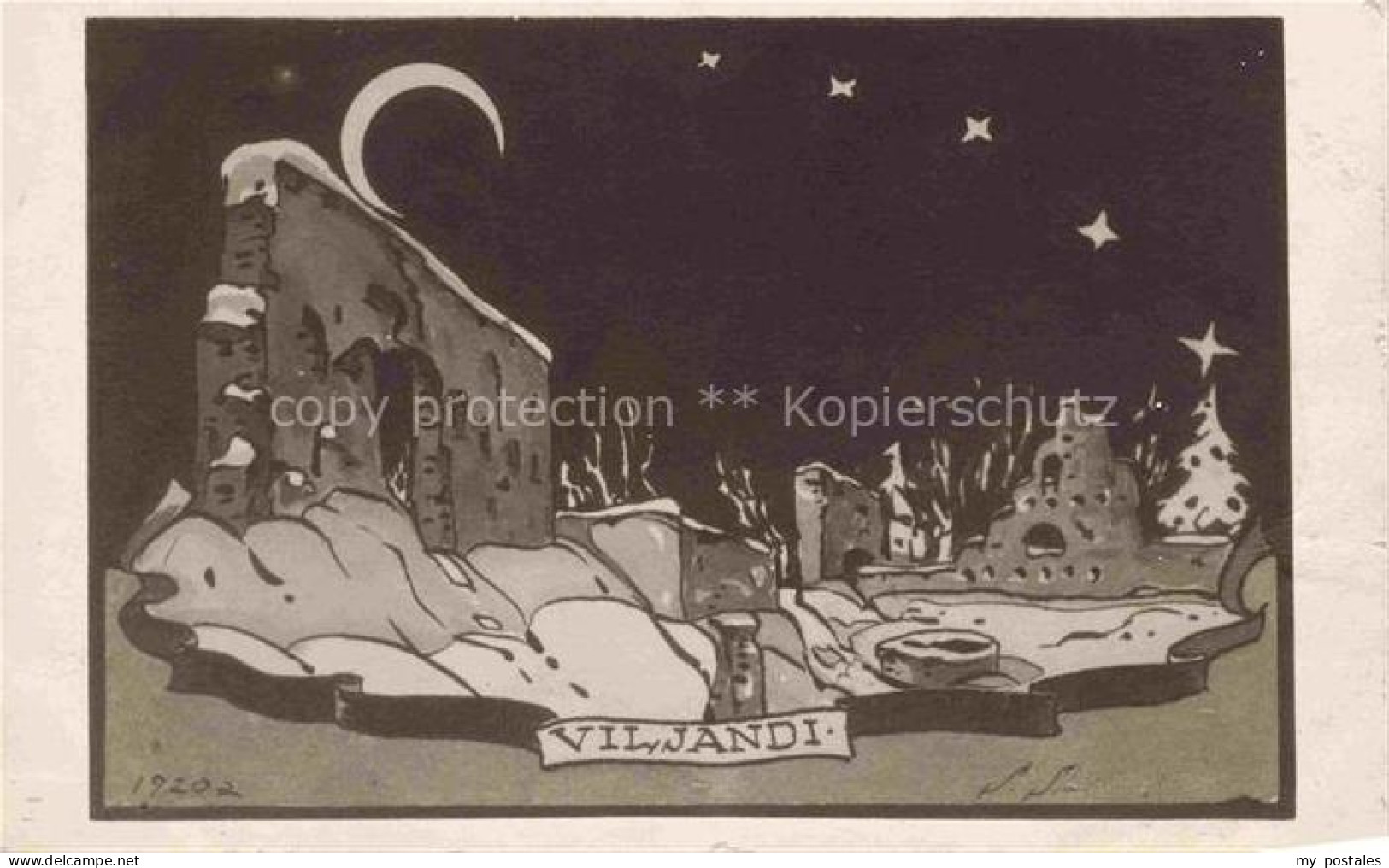 Viljandi Estonia Mondnacht