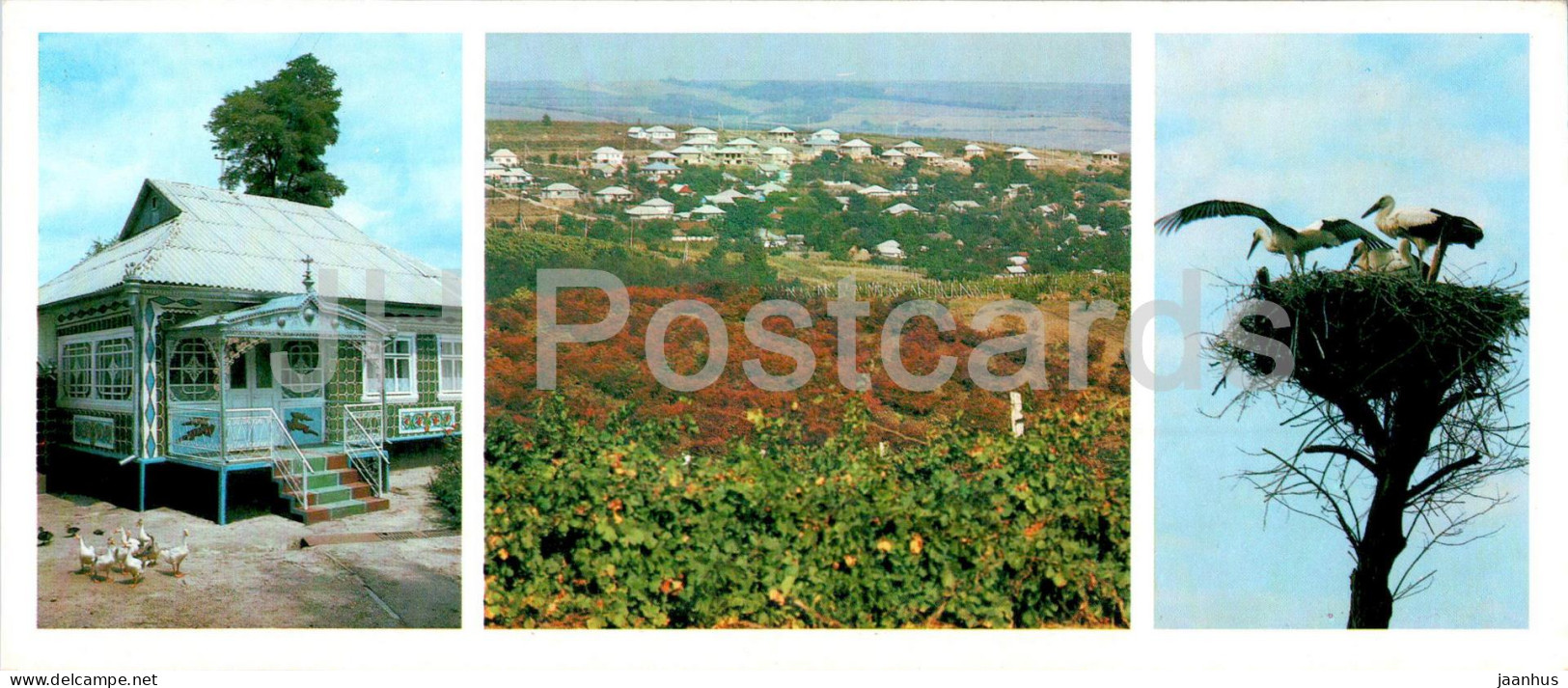 Villages in Moldova - birds - stork - 1985 - Moldova USSR - unused