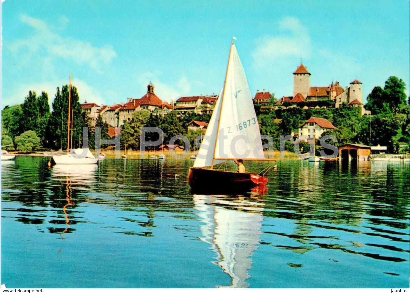 Ville et lac de Morat - Murten - See und Stadt - sailing boat - 1067 - Switzerland - unused