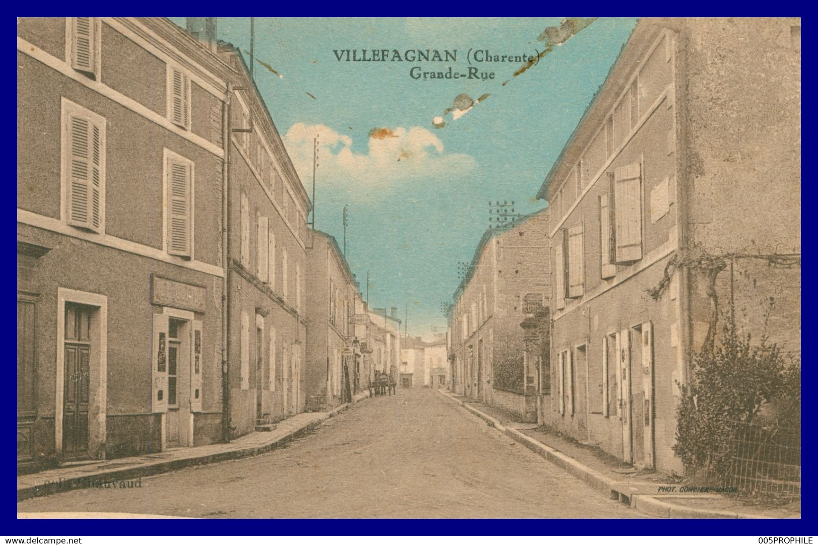 * VILLEFAGNAN - GRANDE RUE - ANIMEE - COLORISEE