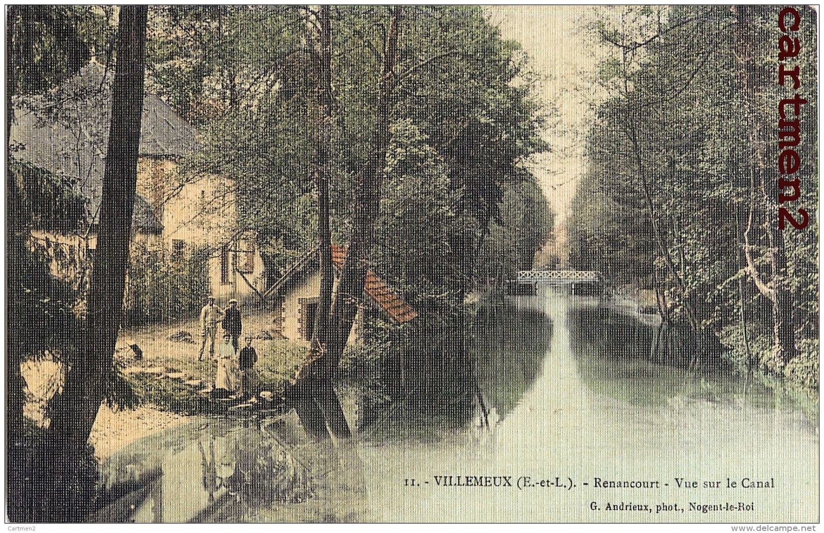 VILLEMEUX-SUR-EURE RENANCOURT VUE SUR LE CANAL CARTE TOILEE 28