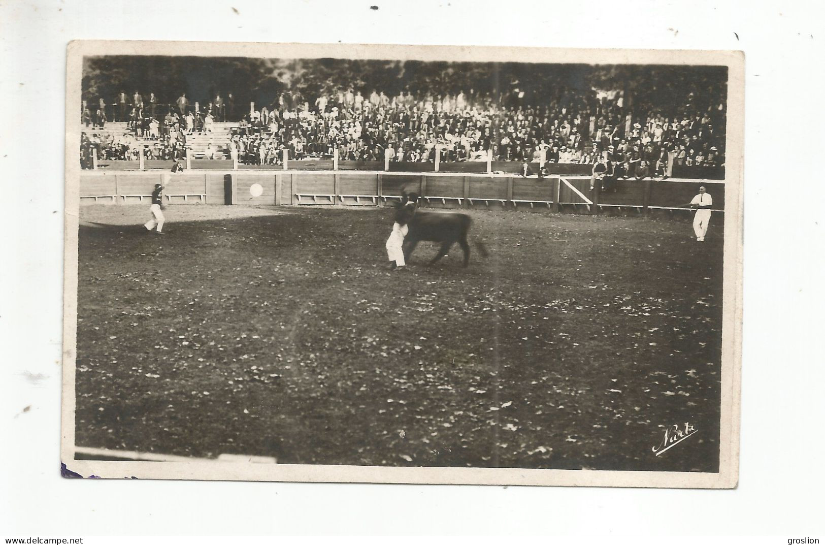 VILLENEUVE DE MARSAN 9 CARTE PHOTO COURSE LANDAISE