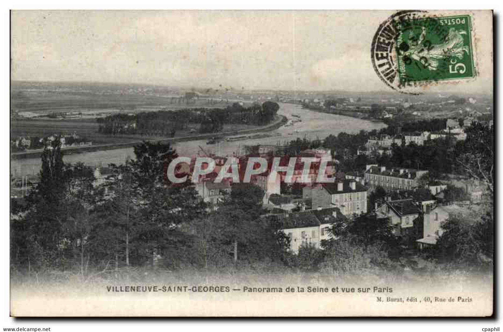 Villeneuve Saint Georges CPA Panorama de la Seine et vue sur Paris
