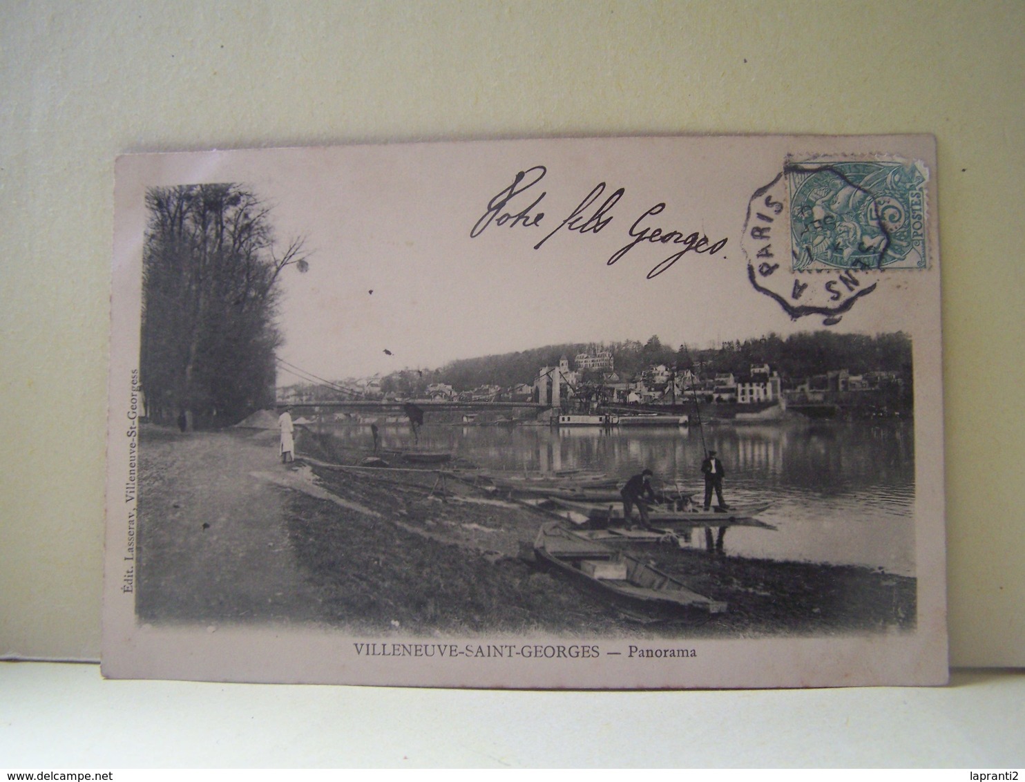 VILLENEUVE SAINT GEORGES (VAL DE MARNE) LES PONTS SUSPENDUS. PANORAMA.