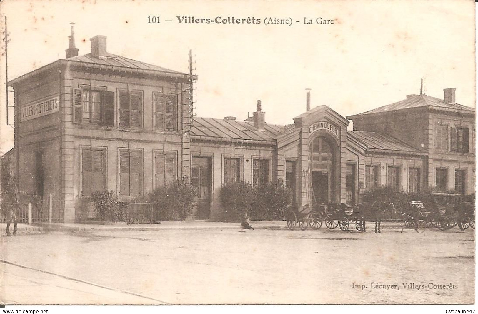 VILLERS-COTTERÊTS (02) La Gare  en 1916