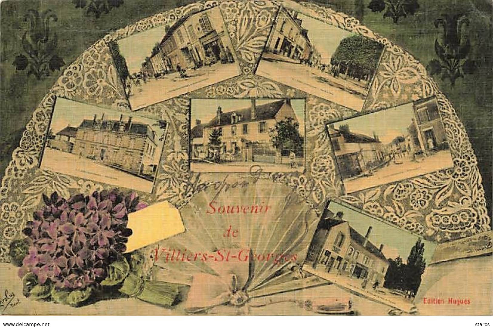 VILLIERS SAINT GEORGES - Souvenir de Villiers Saint-Georges - Multi-vues, éventail, violettes