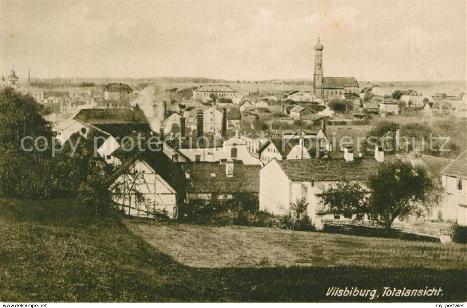 Vilsbiburg Totalansicht mit Kirche