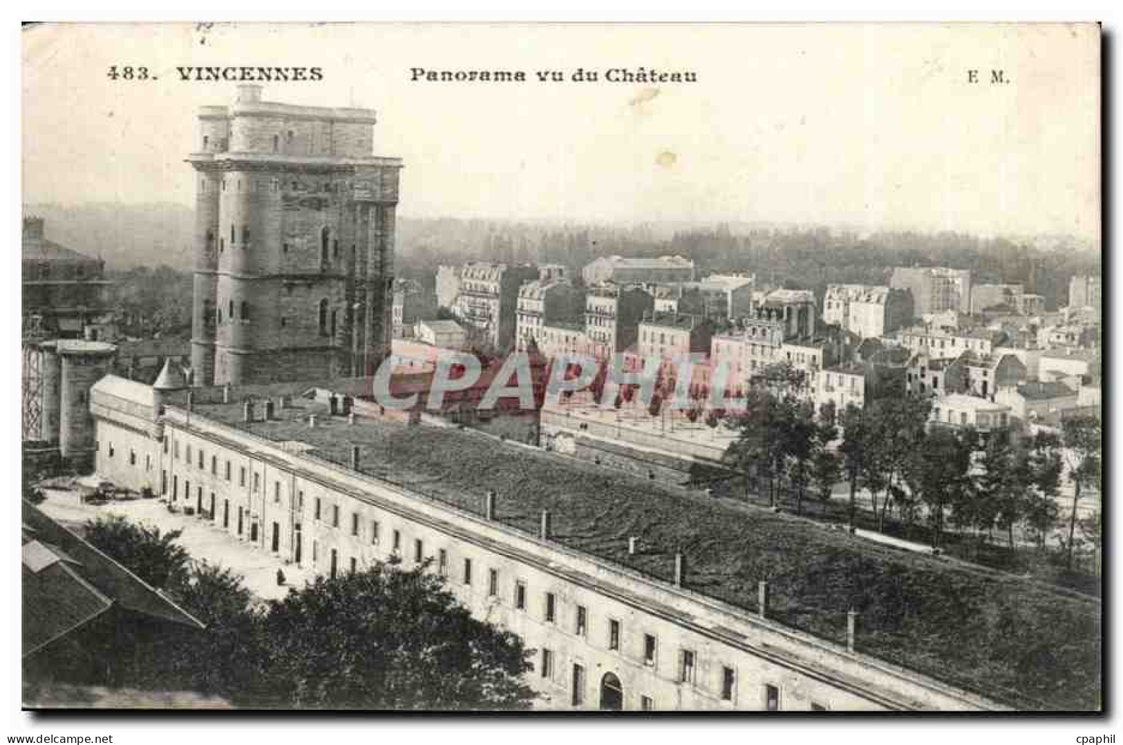Vincennes- Panorama vu du Chateau -CPA