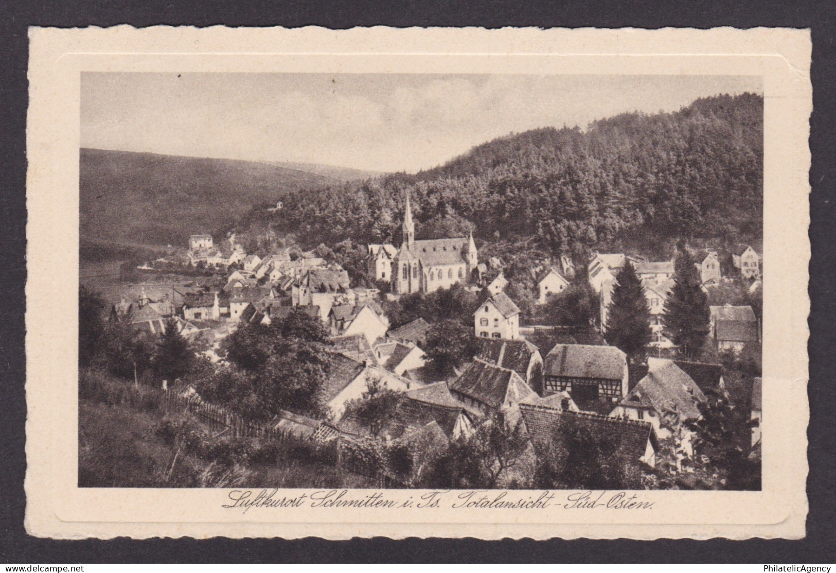 Vintage postcard 1934 Schmitten Taunus Panoramic View Spa Town Hesse Germany