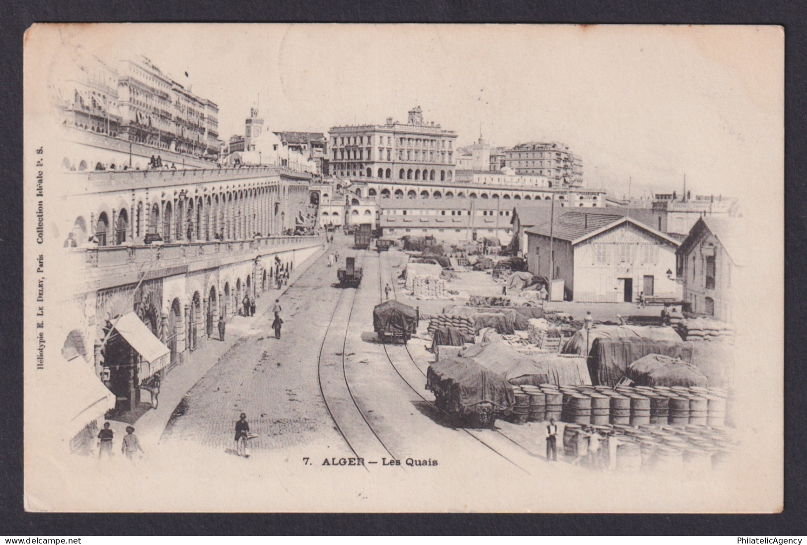 Vintage postcard Algeria Algiers Docks Sea Port Waterfront Commerce History 1904