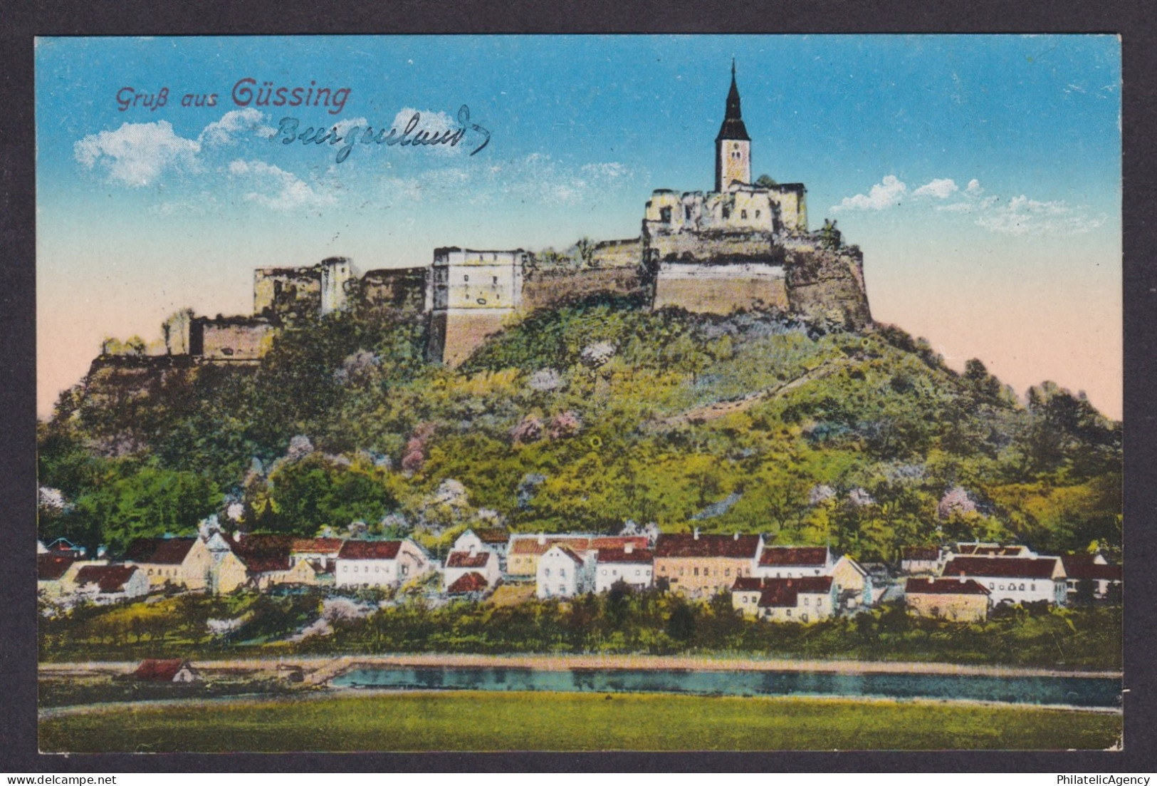 Vintage postcard, Austria Güssing, General view