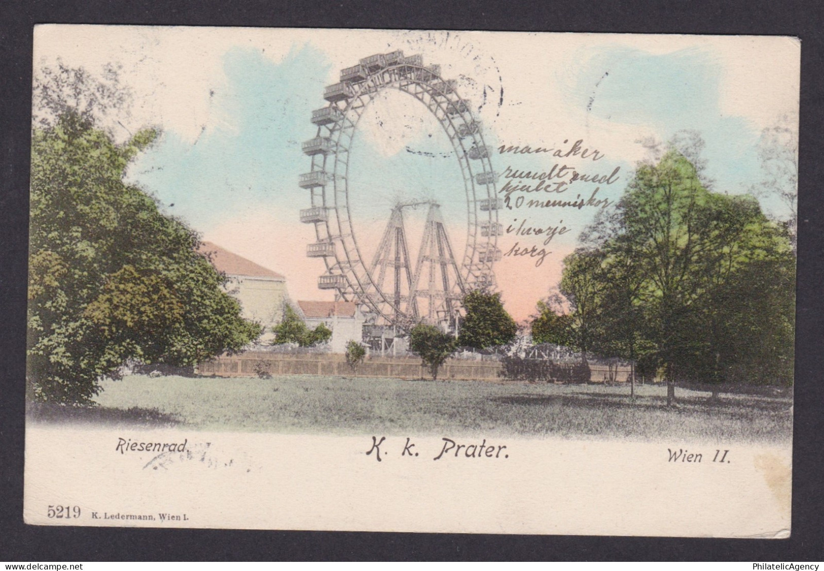 Vintage postcard, Austria Vienna, Riesenrad