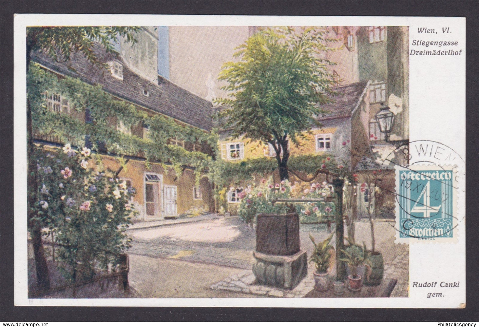 Vintage postcard, Austria Vienna, Stiegengasse Dreimäderlhof