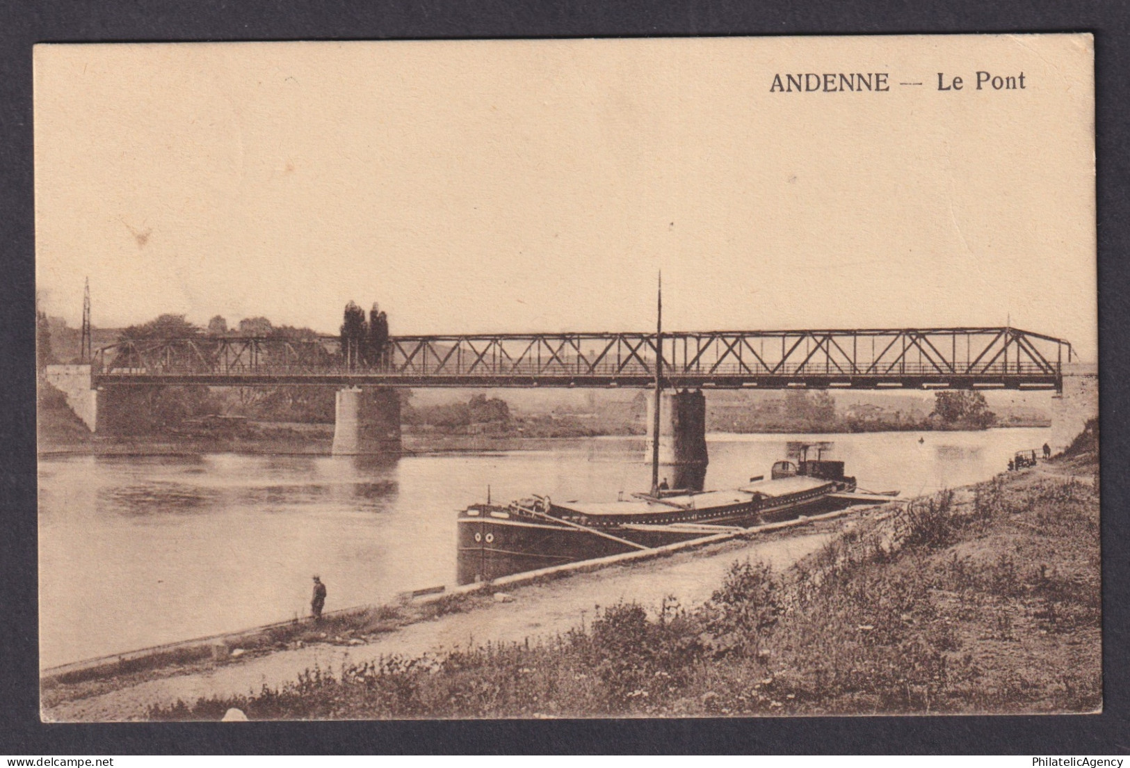 Vintage Postcard Belgium Andenne Bridge