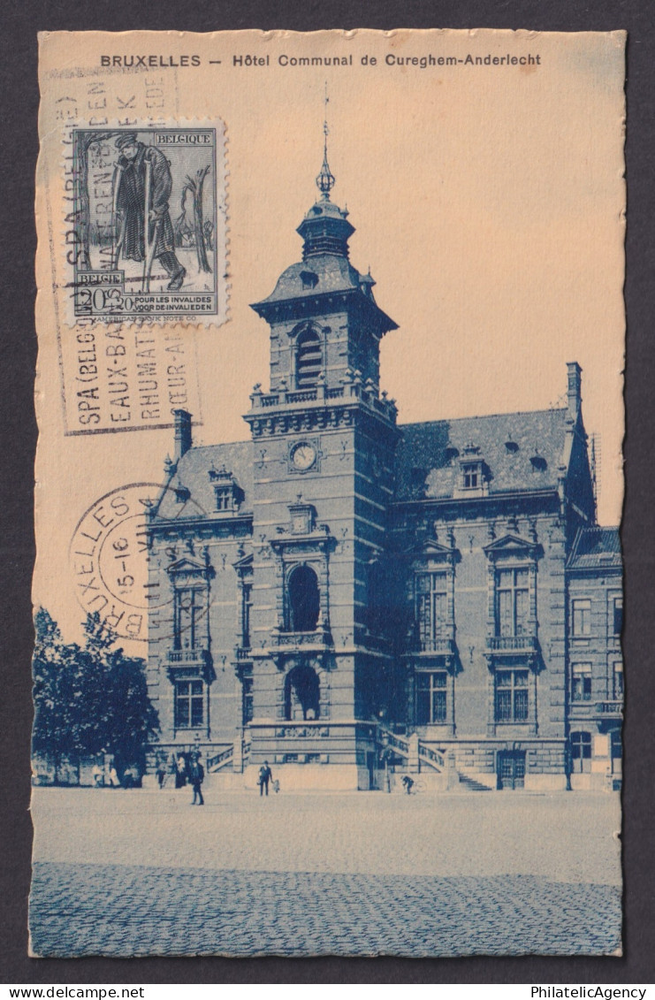 Vintage Postcard Belgium Brussels Anderlecht Municipal Hall