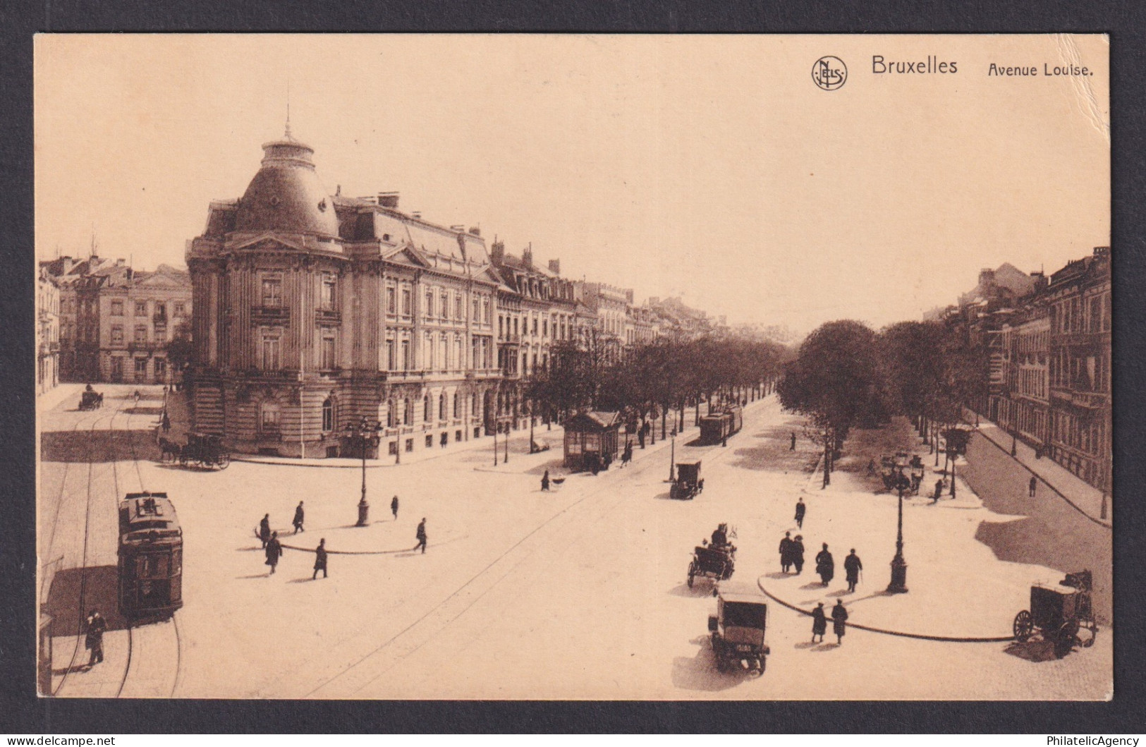 Vintage Postcard Belgium Brussels Avenue Louise