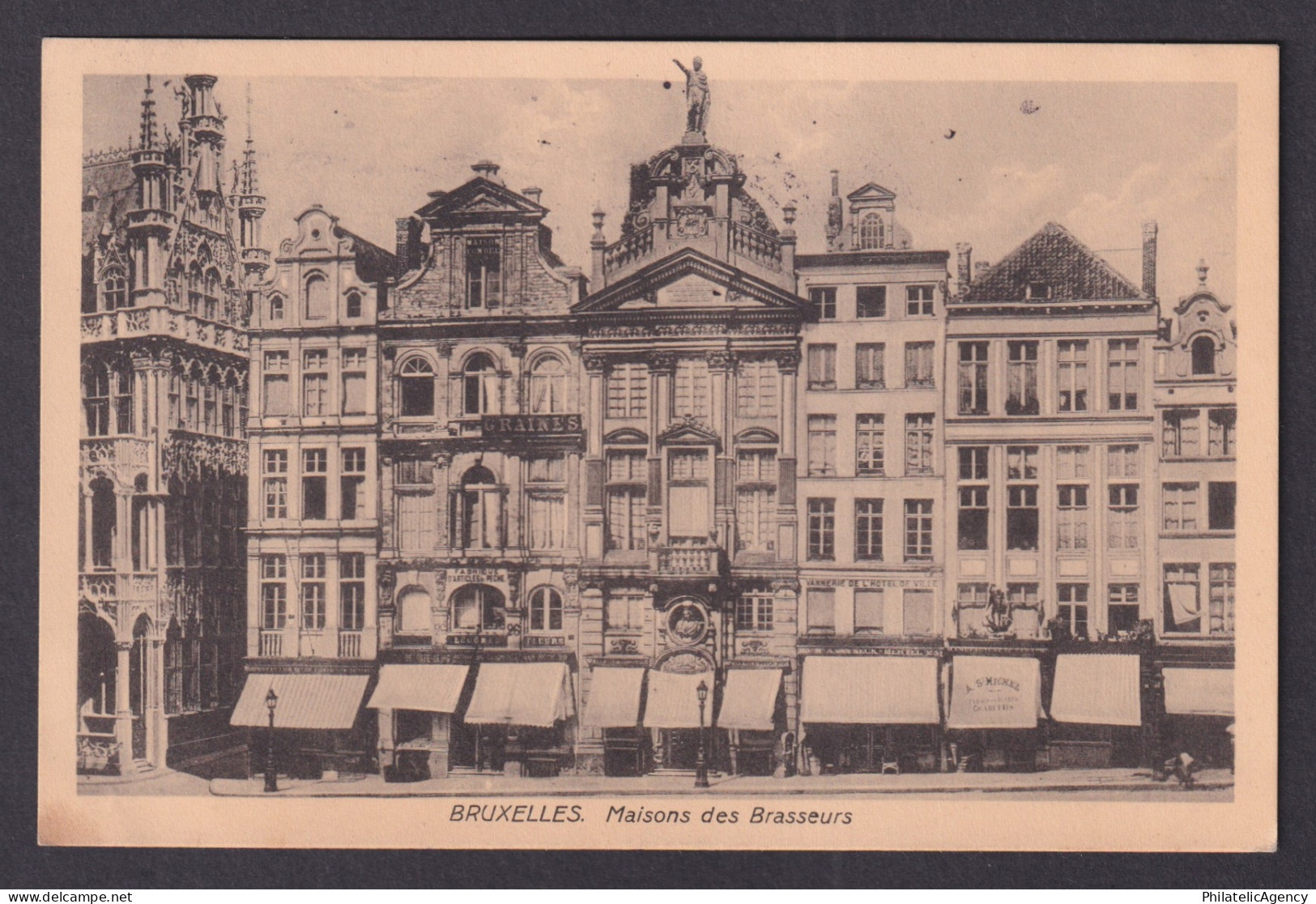 Vintage Postcard Belgium Brussels Brewers' Houses 1918