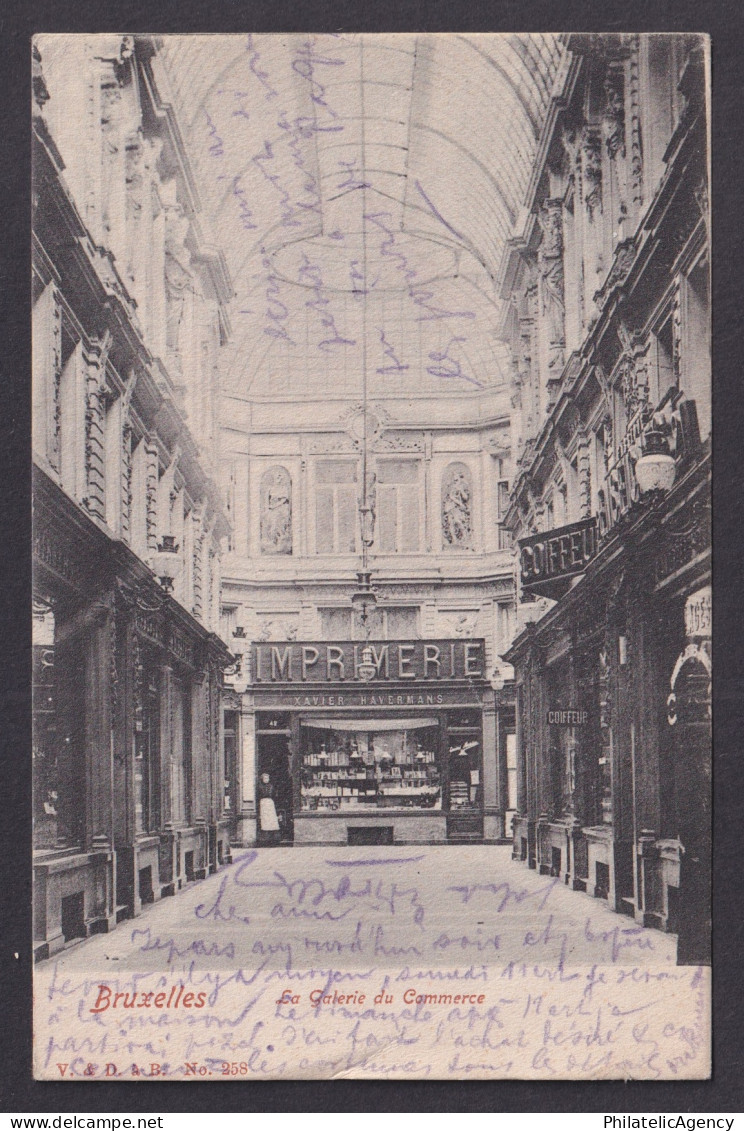 Vintage Postcard Belgium Brussels Commerce Gallery 1903