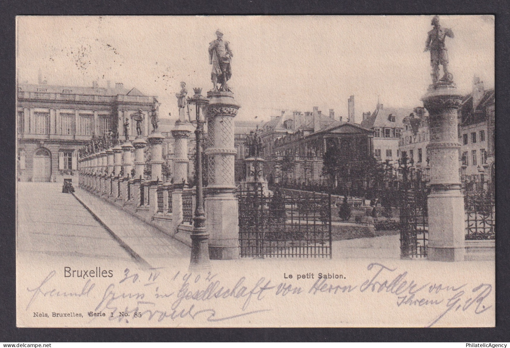 Vintage Postcard Belgium Brussels Little Sablon 1902