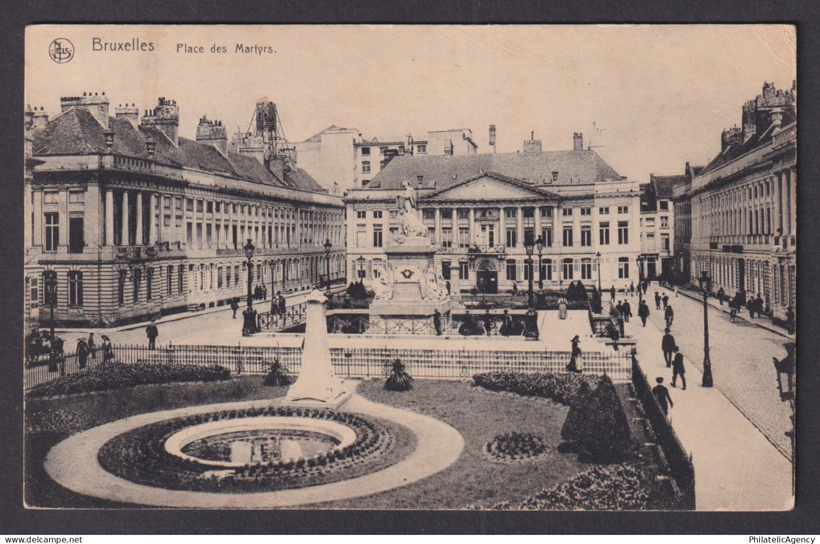 Vintage Postcard Belgium Brussels Martyrs' Square