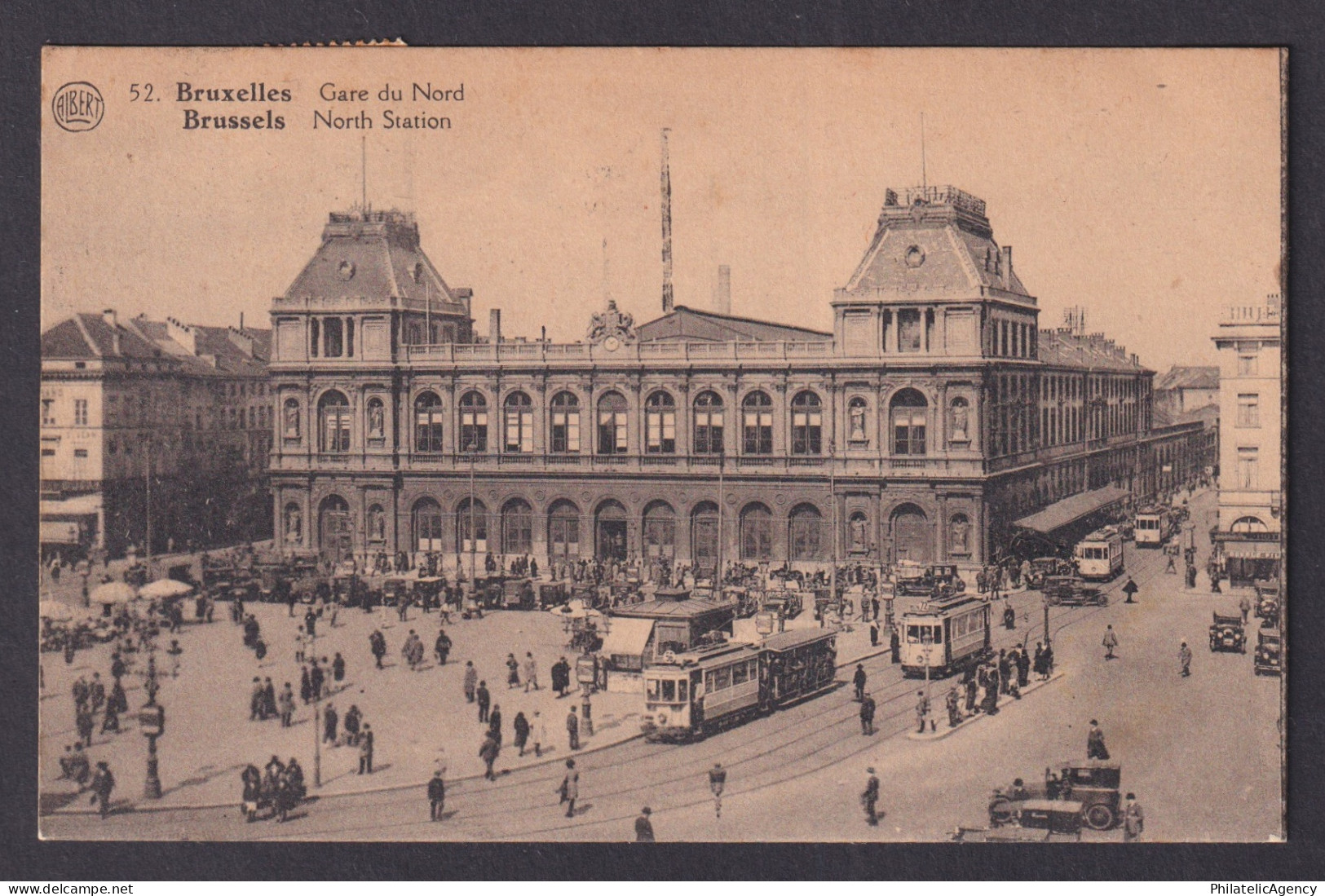 Vintage Postcard Belgium Brussels North Station 1927