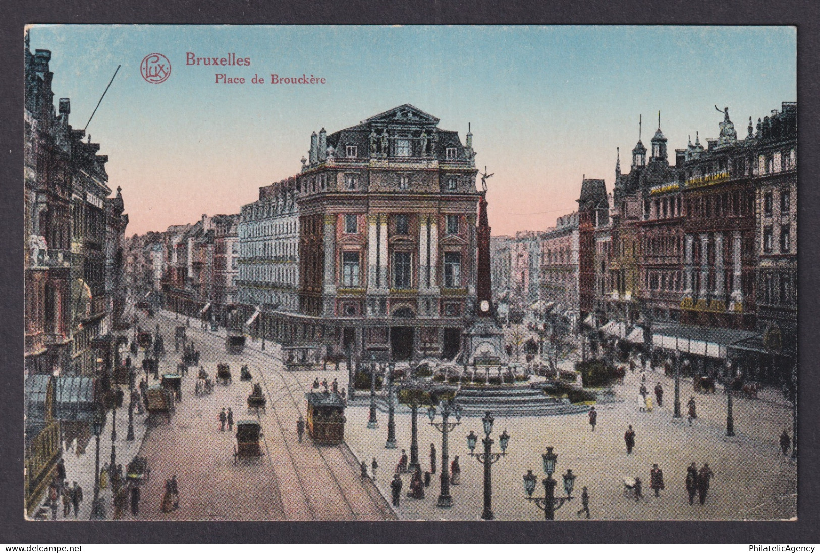 Vintage Postcard Belgium Brussels Place de Brouckere