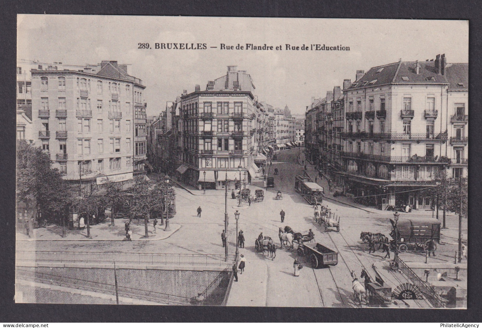 Vintage Postcard Belgium Brussels Rue Flandre Rue Education