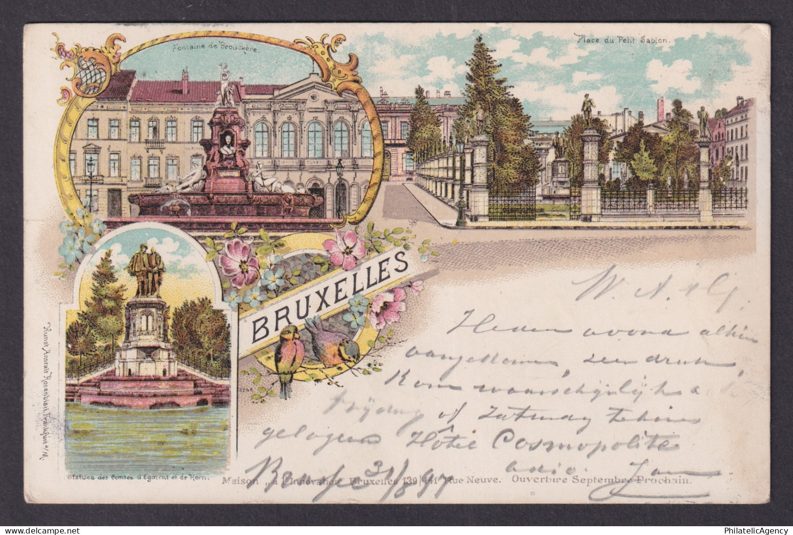 Vintage Postcard Belgium Brussels Sights 1897