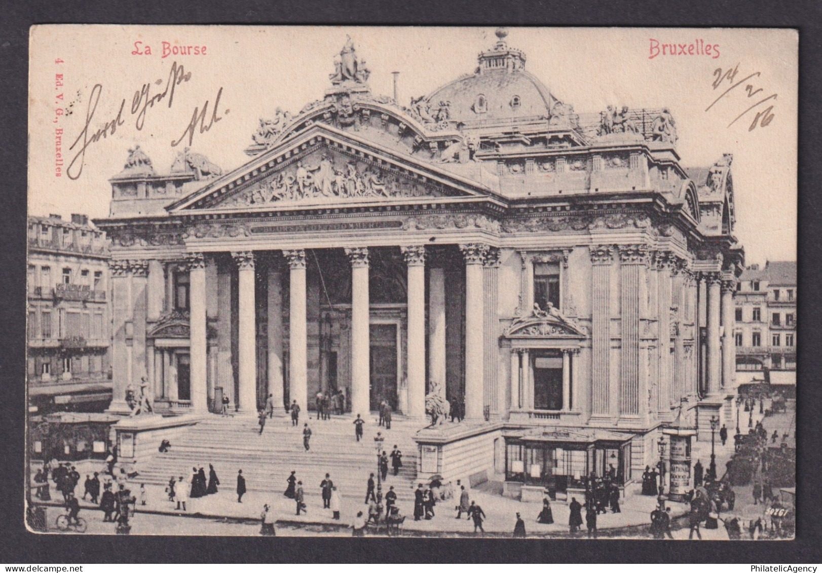 Vintage Postcard Belgium Brussels Stock Exchange 1906
