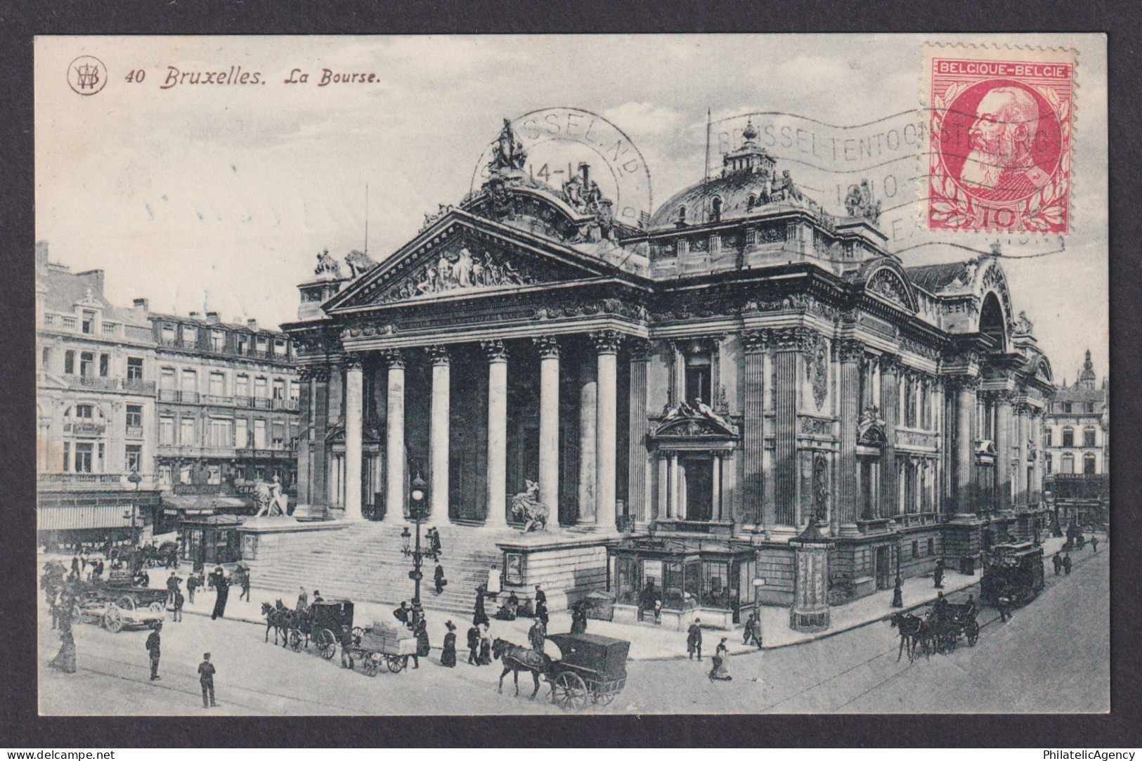 Vintage Postcard Belgium Brussels Stock Exchange 1910