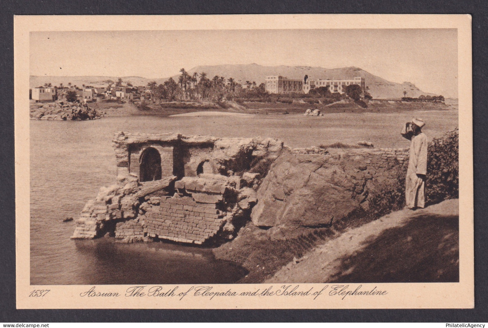 Vintage postcard EGYPT Aswan Cleopatra Bath and Island Elephantine