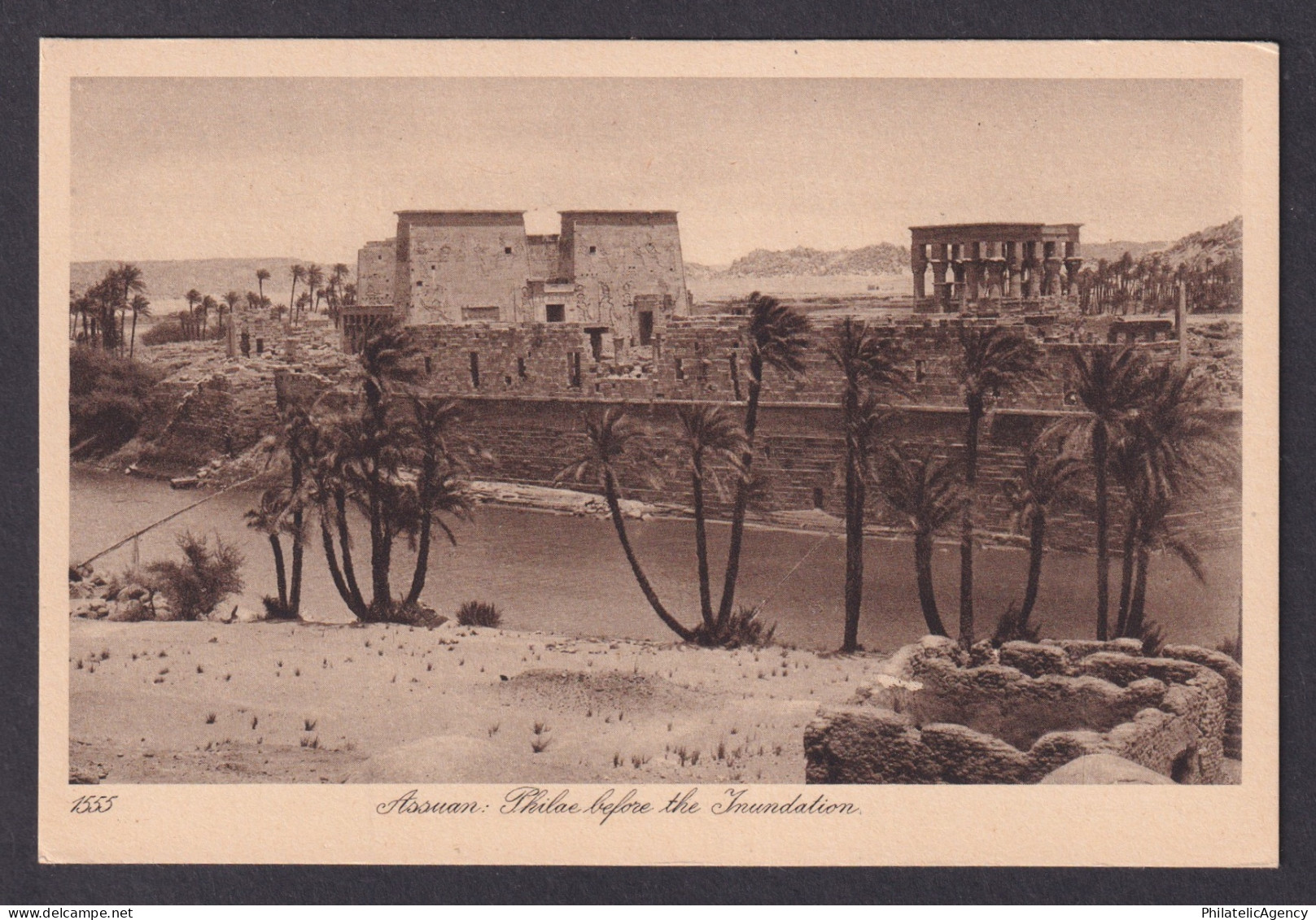 Vintage postcard EGYPT Aswan Philae before Inundation