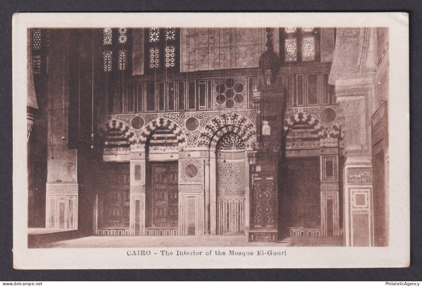 Vintage postcard EGYPT Cairo Interior of Mosque El-Gouri