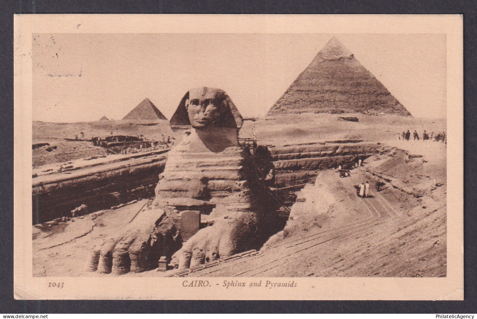 Vintage postcard EGYPT Cairo Sphinx and Pyramids