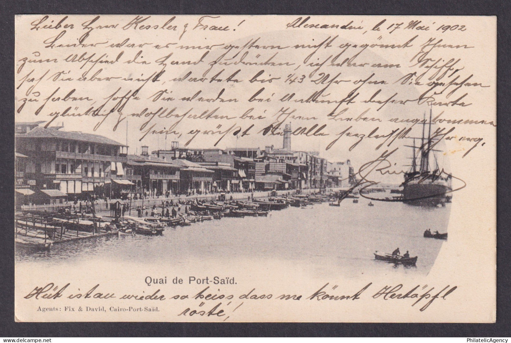 Vintage postcard EGYPT Port Said Port 1902