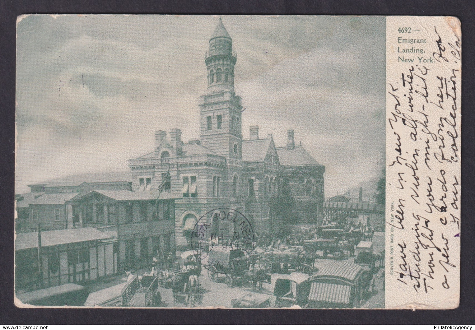 Vintage postcard Ellis Island Emigrant Landing New York USA 1900s immigration