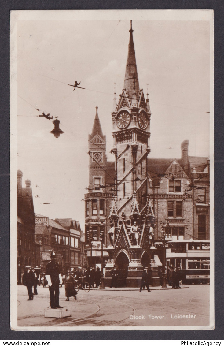 Vintage Postcard England Leicester Clock Tower