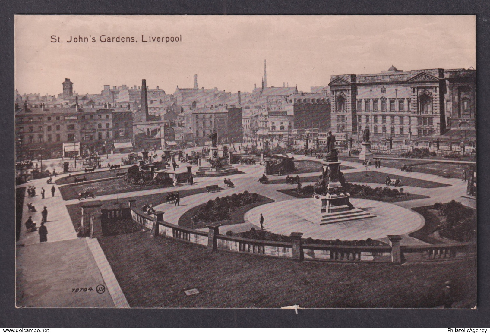 Vintage Postcard England Liverpool St John's Gardens