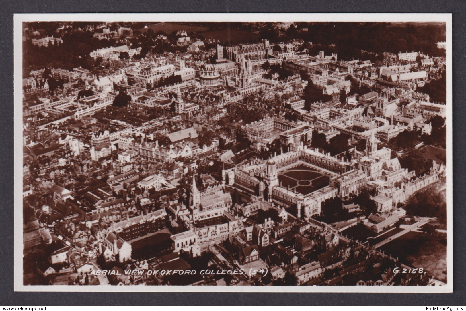 Vintage Postcard England Oxford Aerial View Oxford Colleges