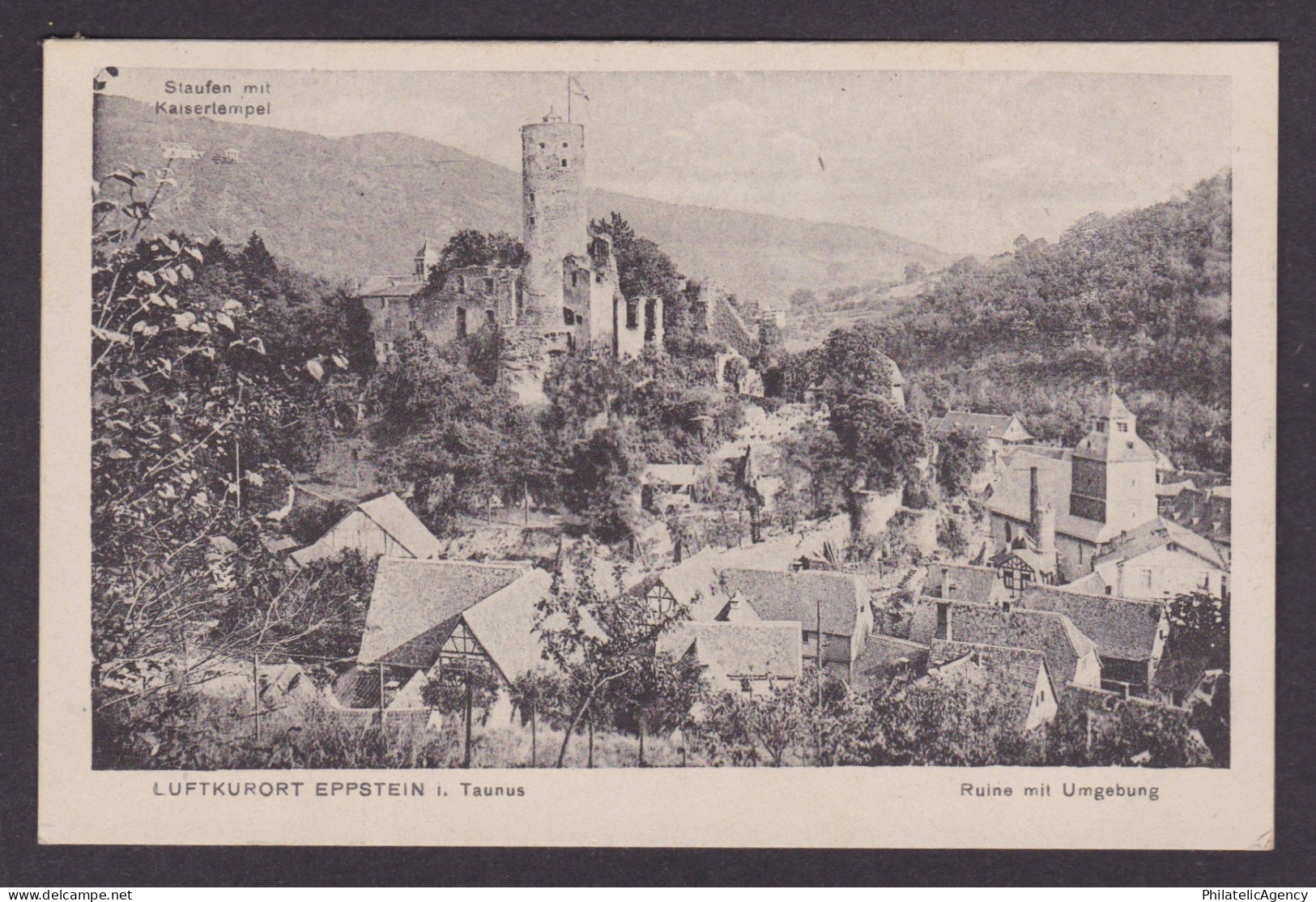 Vintage postcard Eppstein Castle Ruins Kaisertempel Taunus Hesse Germany