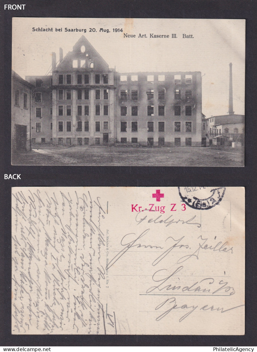 Vintage postcard France Saarburg Sarrebourg artillery barracks WWI Feldpost