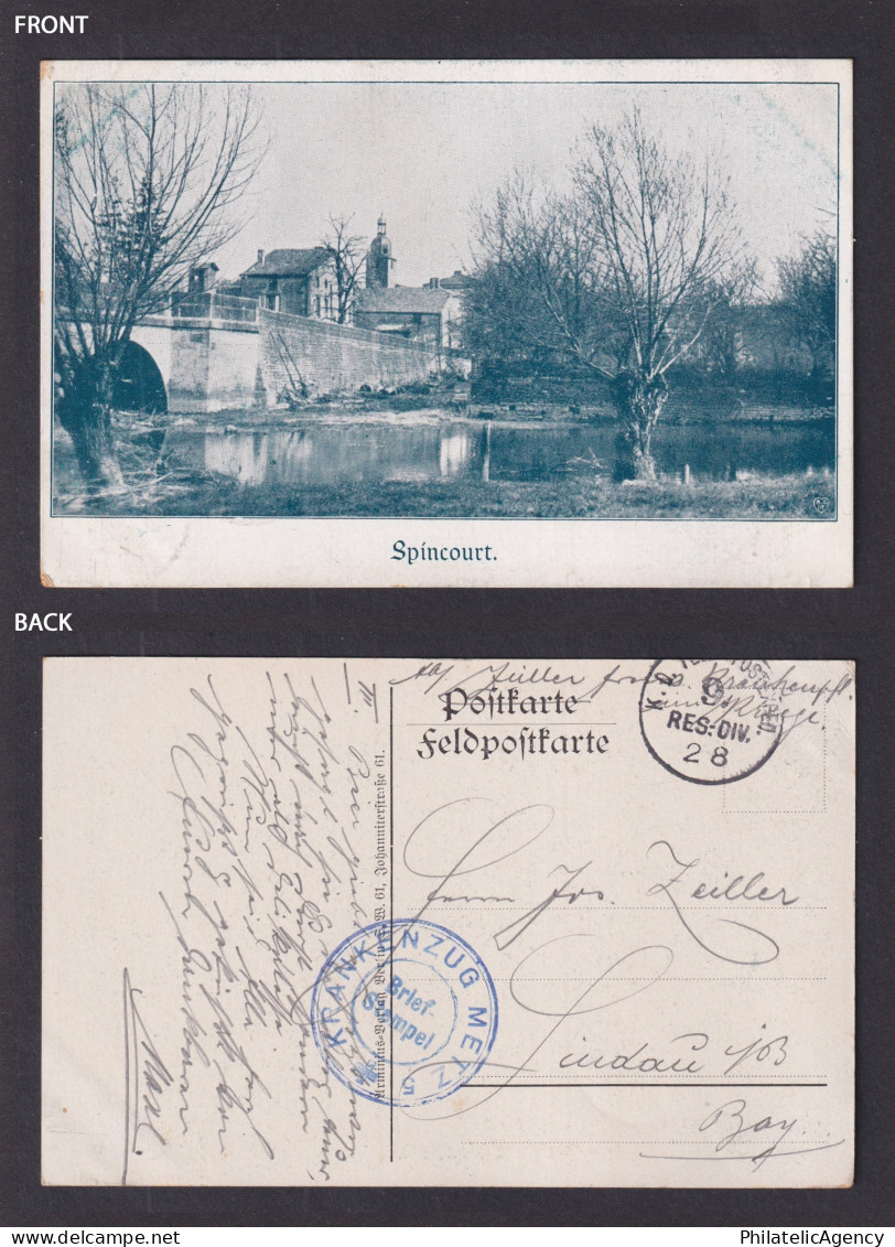 Vintage postcard France Spincourt Meuse bridge WWI Feldpost 1915
