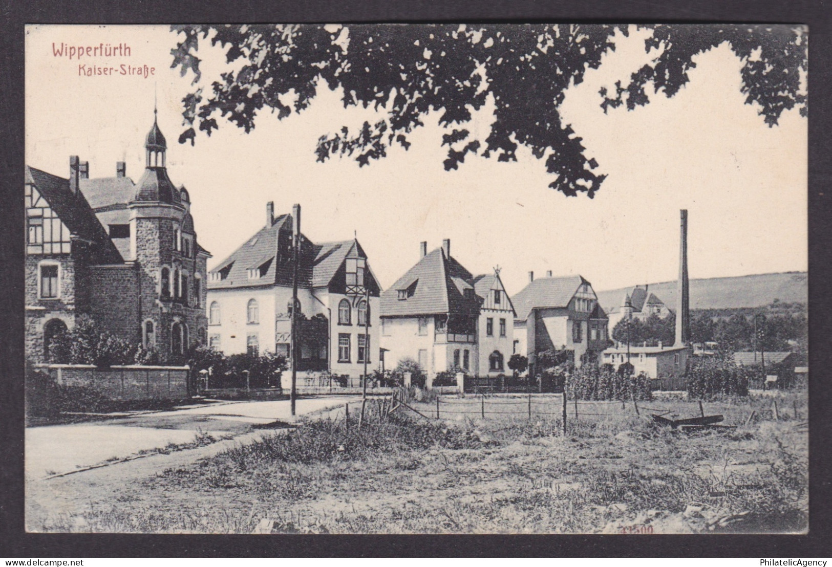 Vintage postcard Germany Wipperfurth Kaiser-Strasse Street View Houses