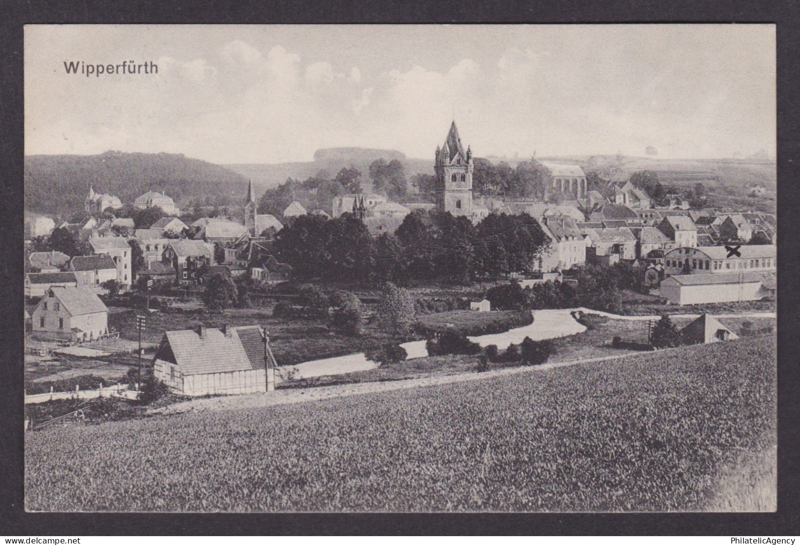Vintage postcard Germany Wipperfurth St Nikolaus Church City Skyline Panorama