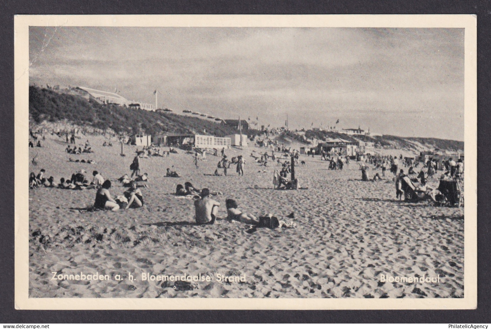 Vintage Postcard Netherlands Bloemendaal Beach Sunbathing