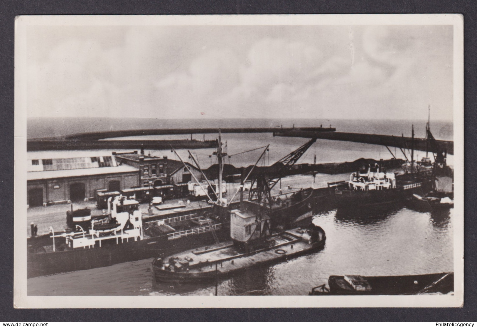 Vintage Postcard Netherlands Harlingen Port works