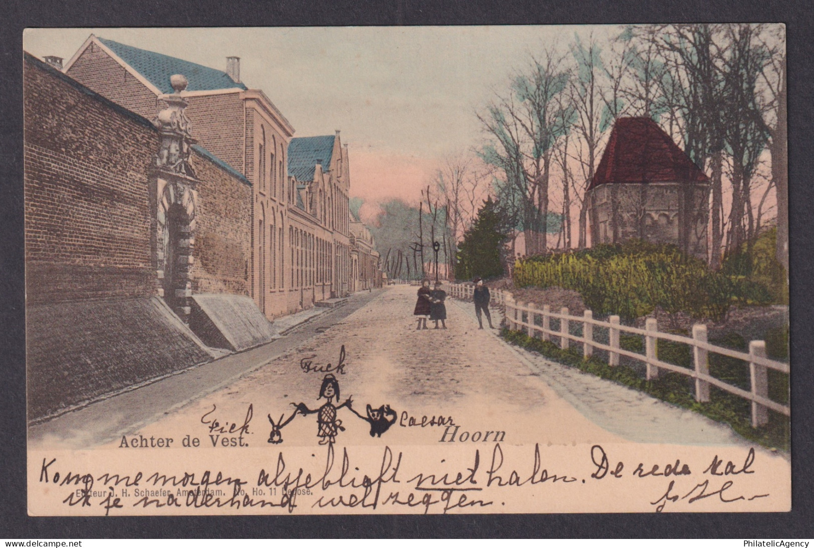 Vintage Postcard Netherlands Hoorn Achter de Vest