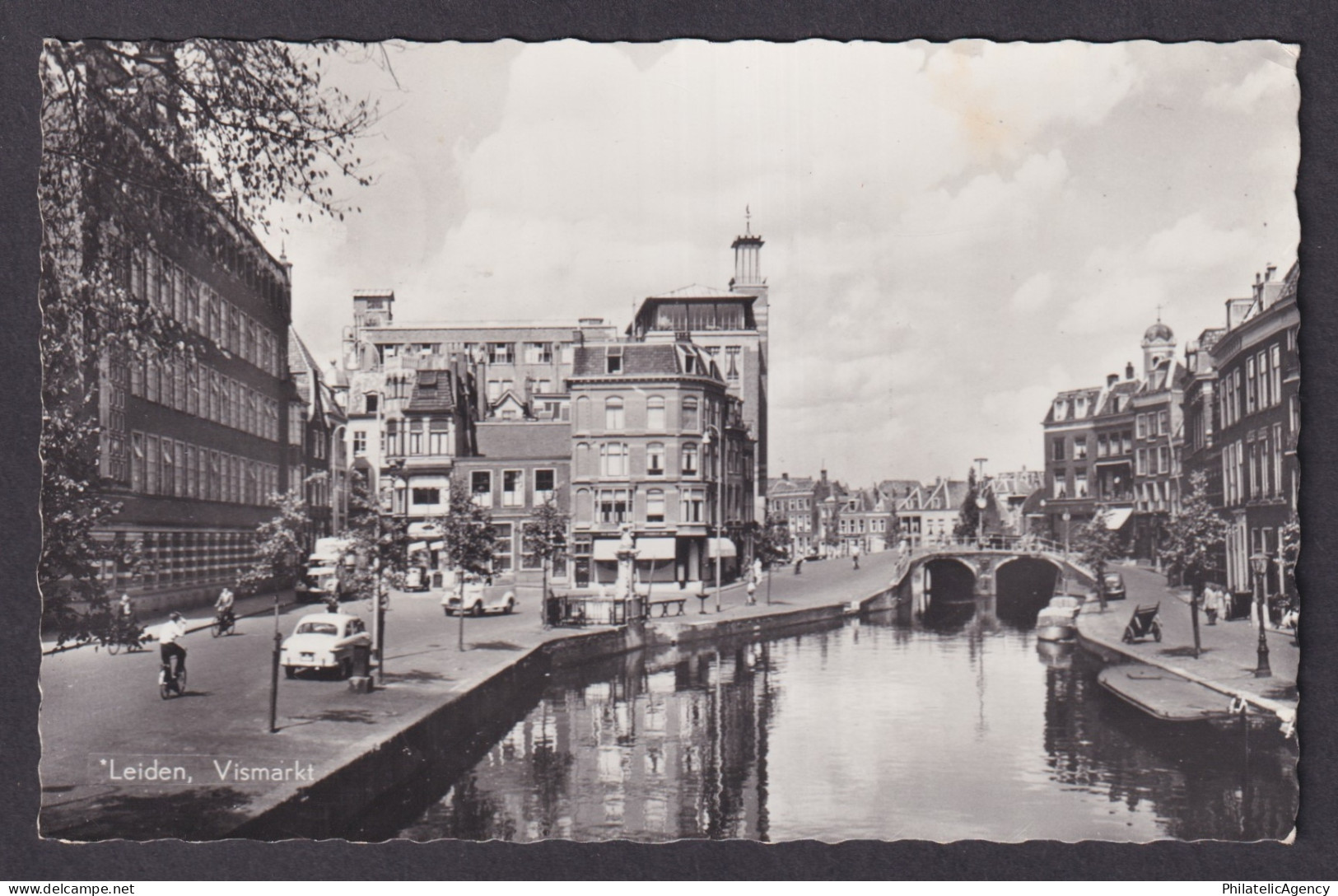 Vintage Postcard Netherlands Leiden Fish market